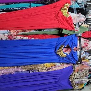 Bebe Bundle Blue One Shoulder Ruched Gown